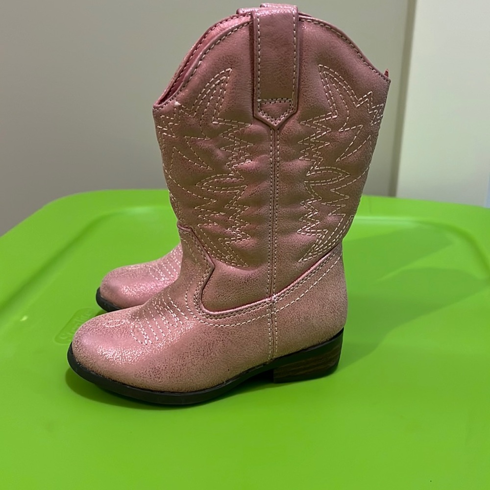 Pink shimmery cowgirl boots
